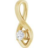 14K Gold Oval Natural White Sapphire Infinity-Inspired Pendant - Yellow Gold - view 2