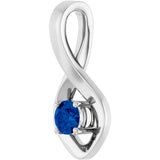 14K Gold Oval Natural Blue Sapphire Infinity-Inspired Pendant - White Gold - view 2