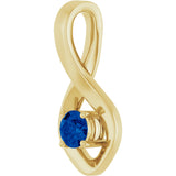 14K Gold Oval Natural Blue Sapphire Infinity-Inspired Pendant - Yellow Gold - view 2