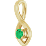 14K Gold Oval Natural Emerald Infinity-Inspired Pendant - Yellow Gold - view 2