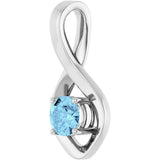Platinum Round Natural Aquamarine Infinity-Inspired Pendant - view 2