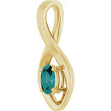 14K Gold Oval Lab-Grown Alexandrite Infinity-Inspired Pendant - Yellow Gold - view 2