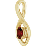 14K Gold Oval Natural Mozambique Garnet Infinity-Inspired Pendant - Yellow Gold - view 2