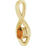14K Gold Oval Natural Citrine Infinity-Inspired Pendant - Yellow Gold - view 2