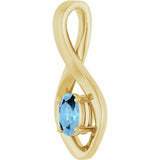 14K Gold Round Natural Aquamarine Infinity-Inspired Pendant - Yellow Gold - view 2