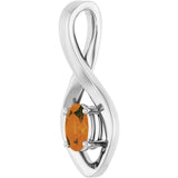 14K Gold Oval Natural Citrine Infinity-Inspired Pendant - White Gold - view 2