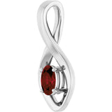 14K Gold Oval Natural Mozambique Garnet Infinity-Inspired Pendant - White Gold - view 2