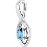14K Gold Round Natural Aquamarine Infinity-Inspired Pendant - White Gold - view 2