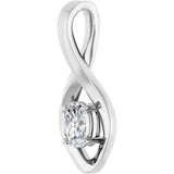 14K Gold Oval Natural White Sapphire Infinity-Inspired Pendant - White Gold - view 2