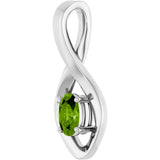 14K Gold Oval Natural Peridot Infinity-Inspired Pendant - White Gold - view 2