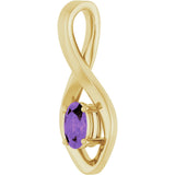 14K Gold Oval Natural Amethyst Infinity-Inspired Pendant - Yellow Gold - view 2