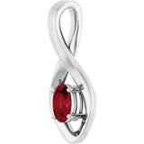 14K Gold Oval Natural Ruby Infinity-Inspired Pendant - White Gold - view 2