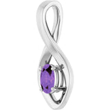 14K Gold Oval Natural Amethyst Infinity-Inspired Pendant - White Gold - view 2