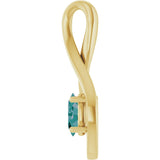 14K Gold Oval Lab-Grown Alexandrite Infinity-Inspired Pendant - Yellow Gold - view 3