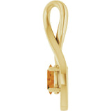 14K Gold Oval Natural Citrine Infinity-Inspired Pendant - Yellow Gold - view 3
