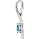 14K Gold Oval Lab-Grown Alexandrite Infinity-Inspired Pendant - White Gold - view 3
