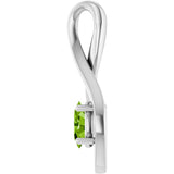 14K Gold Oval Natural Peridot Infinity-Inspired Pendant - White Gold - view 3