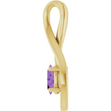 14K Gold Oval Natural Amethyst Infinity-Inspired Pendant - Yellow Gold - view 3