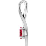 14K Gold Oval Lab-Grown Ruby Infinity-Inspired Pendant - White Gold - view 3