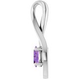 14K Gold Oval Natural Amethyst Infinity-Inspired Pendant - White Gold - view 3