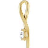 14K Gold Oval Natural White Sapphire Infinity-Inspired Pendant - Yellow Gold - view 3