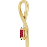 14K Gold Oval Natural Ruby Infinity-Inspired Pendant - Yellow Gold - view 3