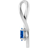 14K Gold Oval Natural Blue Sapphire Infinity-Inspired Pendant - White Gold - view 3