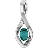 14K Gold Oval Lab-Grown Alexandrite Infinity-Inspired Pendant - White Gold