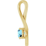 14K Gold Round Natural Aquamarine Infinity-Inspired Pendant - Yellow Gold - view 3