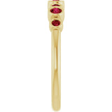 14K Gold Round Lab-Grown Ruby Bezel-Set Ring - Yellow Gold - view 9