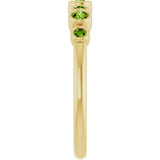 14K Gold Round Natural Peridot Bezel-Set Ring - Yellow Gold - view 9