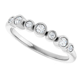 Platinum Round Natural Diamond Bezel-Set Ring – 2.25mm Stones - view 10