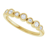 14K Gold Round Natural Diamond Bezel-Set Ring – 2.25mm Stones - Yellow Gold - view 10