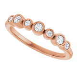 14K Gold Round Natural Diamond Bezel-Set Ring – 2.25mm Stones - Rose Gold - view 10