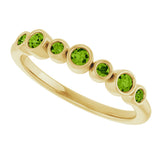 14K Gold Round Natural Peridot Bezel-Set Ring - Yellow Gold - view 10