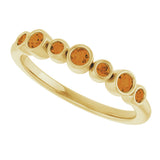 14K Gold Round Natural Citrine Bezel-Set Ring - Yellow Gold - view 10
