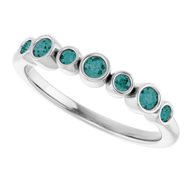 Platinum Round Natural Alexandrite Bezel-Set Ring - view 10