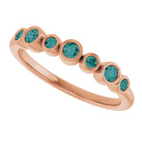 14K Gold Round Natural Alexandrite Bezel-Set Ring - Rose Gold - view 10