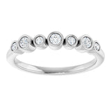 Platinum Round Natural Diamond Bezel-Set Ring – 2.25mm Stones - view 8