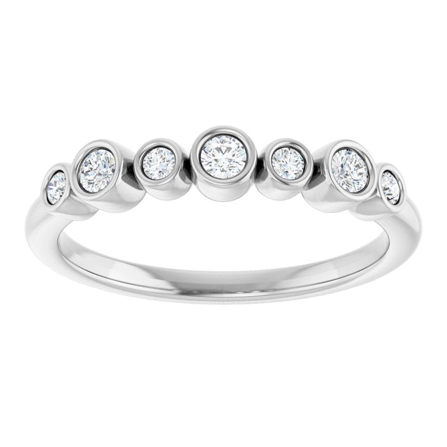 Platinum Round Natural Diamond Bezel-Set Ring – 2.25mm Stones - view 8