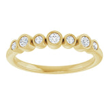14K Gold Round Natural Diamond Bezel-Set Ring – 2.25mm Stones - Yellow Gold - view 8