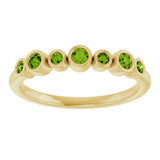 14K Gold Round Natural Peridot Bezel-Set Ring - Yellow Gold - view 8