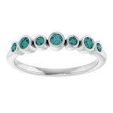Platinum Round Natural Alexandrite Bezel-Set Ring - view 8