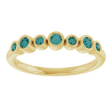 14K Gold Round Natural Alexandrite Bezel-Set Ring - Yellow Gold - view 8