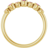 14K Gold Round Natural Pink Tourmaline Bezel-Set Ring - Yellow Gold - view 7