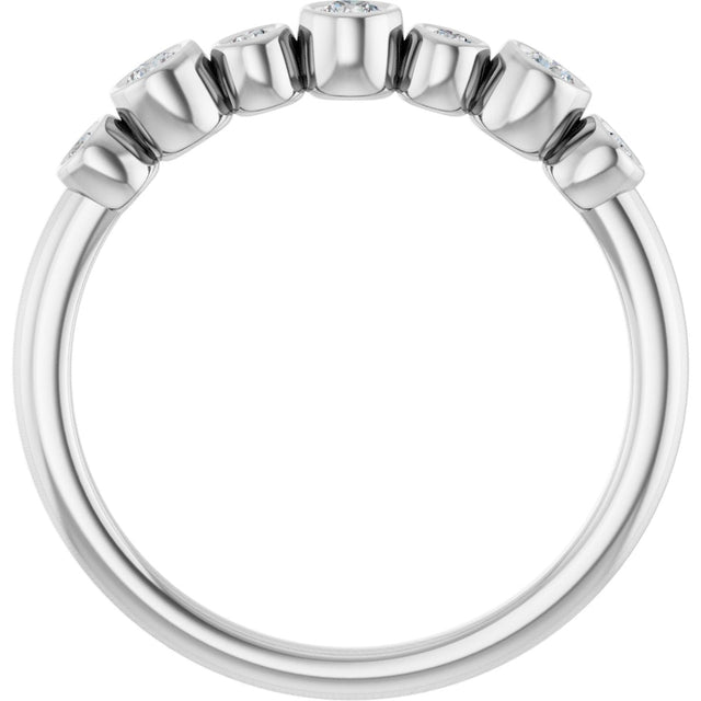 Platinum Round Natural Diamond Bezel-Set Ring – 2.25mm Stones - view 7