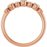 14K Gold Round Natural Diamond Bezel-Set Ring – 2.25mm Stones - Rose Gold - view 7