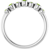 14K Gold Round Natural Peridot Bezel-Set Ring - White Gold - view 7