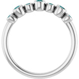 14K Gold Round Natural Alexandrite Bezel-Set Ring - White Gold - view 7