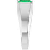 Platinum Emerald Lab-Grown Emerald Solitaire Ring – 10x8mm - view 4
